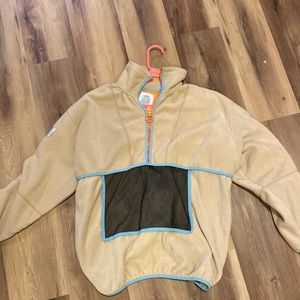Urban outfitters oversized tan quarter zip